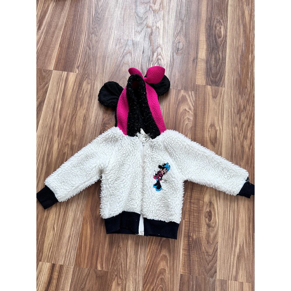 Vintage Minnie Mouse Toddler Fleece Full Zip Hooded Jacket